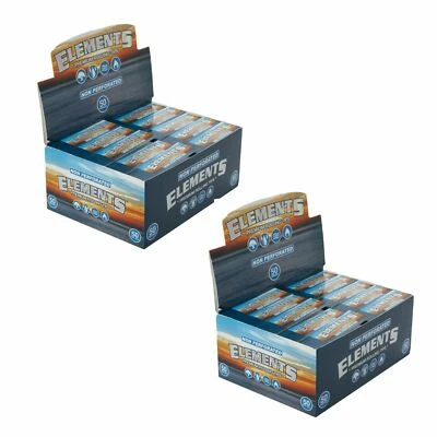 2 Full Box Elements Non-Perforated Premium Rolling Roach Filter Tips Seal Box