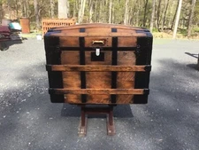 Antique Dome Steamer Trunk/ Restored