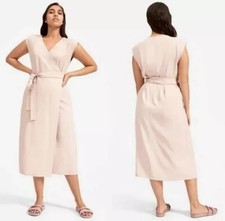 Everlane The Japanese GoWeave Wrap Midi Dress in Soft Pink Preppy size 6