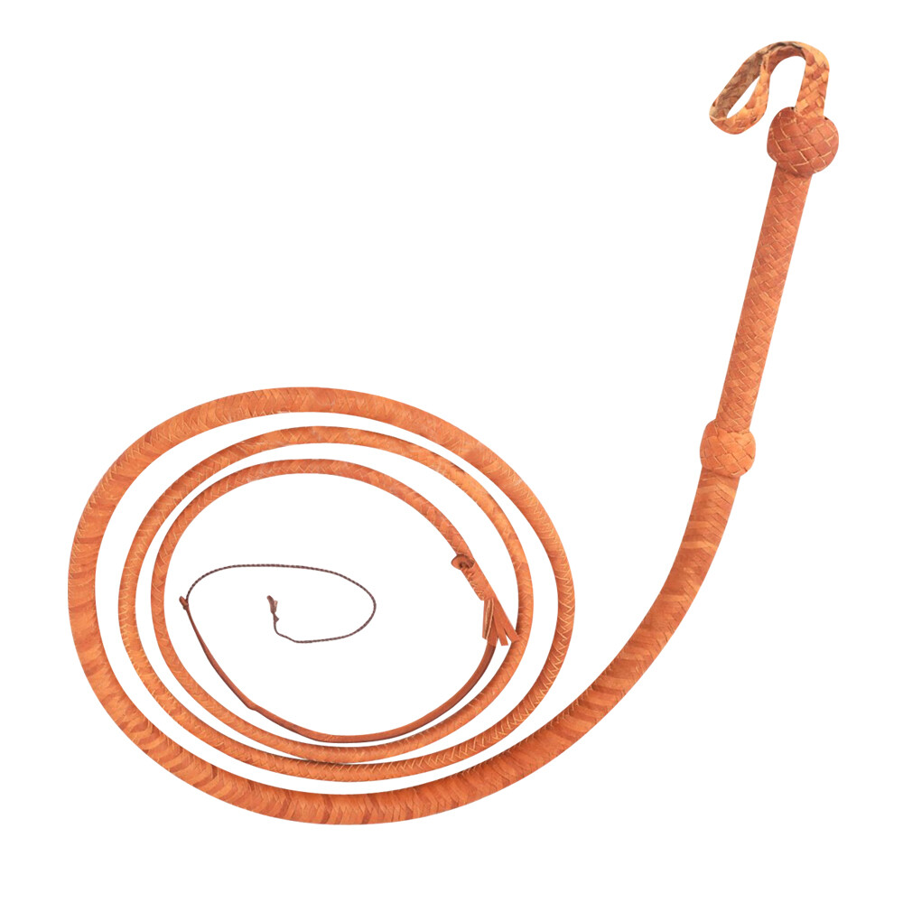 Frusta In Pelle Per Spettacoli E Decorazione Frusta Toro Stile Indiana Jones - Pelle Di Mucca Nera, 4 Piedi, 8 Trecce, Perfetta Per Costumi Frusta Per Costume LB's Whip - Foto 9