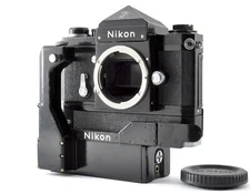Nikon F Eye Level Finder Black w/ F-36 Motor Drive F36 Motordrive Film Camera