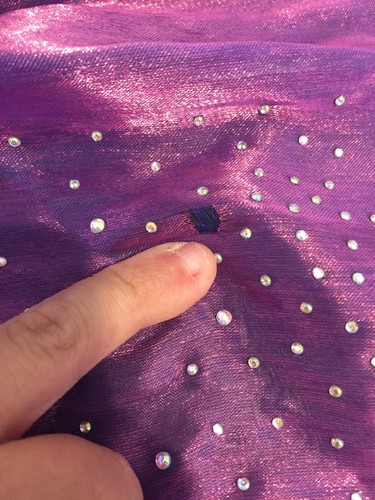 Space Age Inc Rectangular Scarf Wrap Sarong Purple Transparent Fabric w/ Jewels - Picture 9 of 10