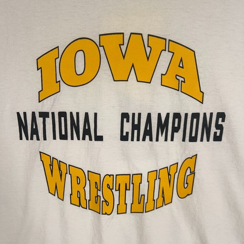 Vintage Iowa Hawkeyes Shirt Mens XL Wrestling National Champion Single Stitch - Imagen 2 de 17