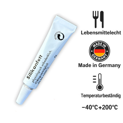Silikonfett Hahnfett lebensmittelecht 6g Tube für O-Ringe im Kaffeevollautomat