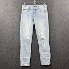 Polo Ralph Lauren The Tomkins Skinny Crop Jeans Women's 26 Light Wash Distressed