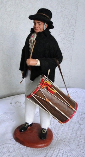 Santon ancien Provence habillé Homme tambourinaire JC SCATURRO 28 cm S80 - Picture 7 of 7