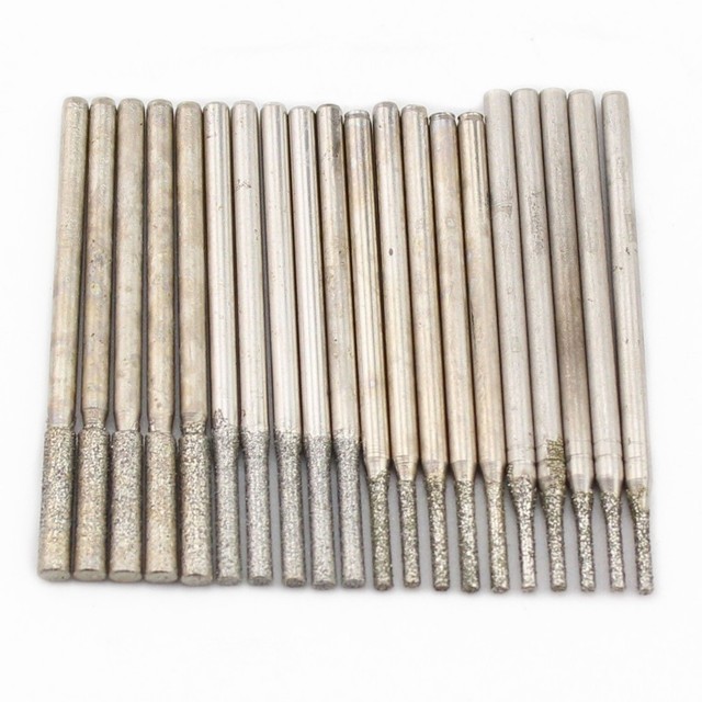 30Pcs 0.4 0.8 1 1.5 2 2.5mm Diamond Drill Bits Carving Jewelry Tools