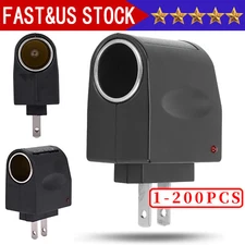 100-240V AC To 12V DC Car Cigarette Lighter Socket Power Adapter Converter LOT