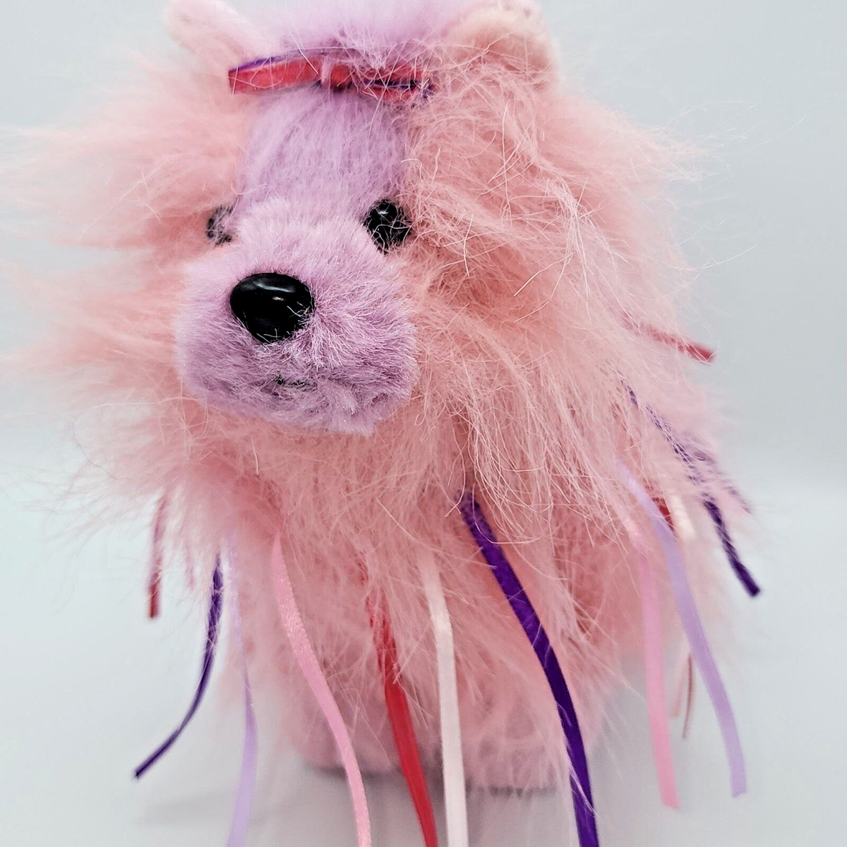 Ganz Webkinz Yorkie Dog Plush Pink Purple Ribbon 10