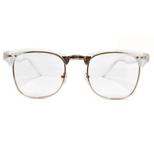New Men's Women's Clubmaster Eyeglasses Transparent/Demo Lens