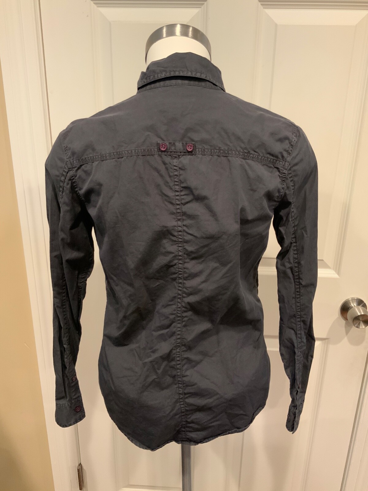 Equipment Black Button-Up Collared Long Sleeve Sh… - image 6