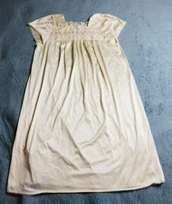Vanity Fair Nightgown, Small, Yellow with pink rosebuds, USA Made