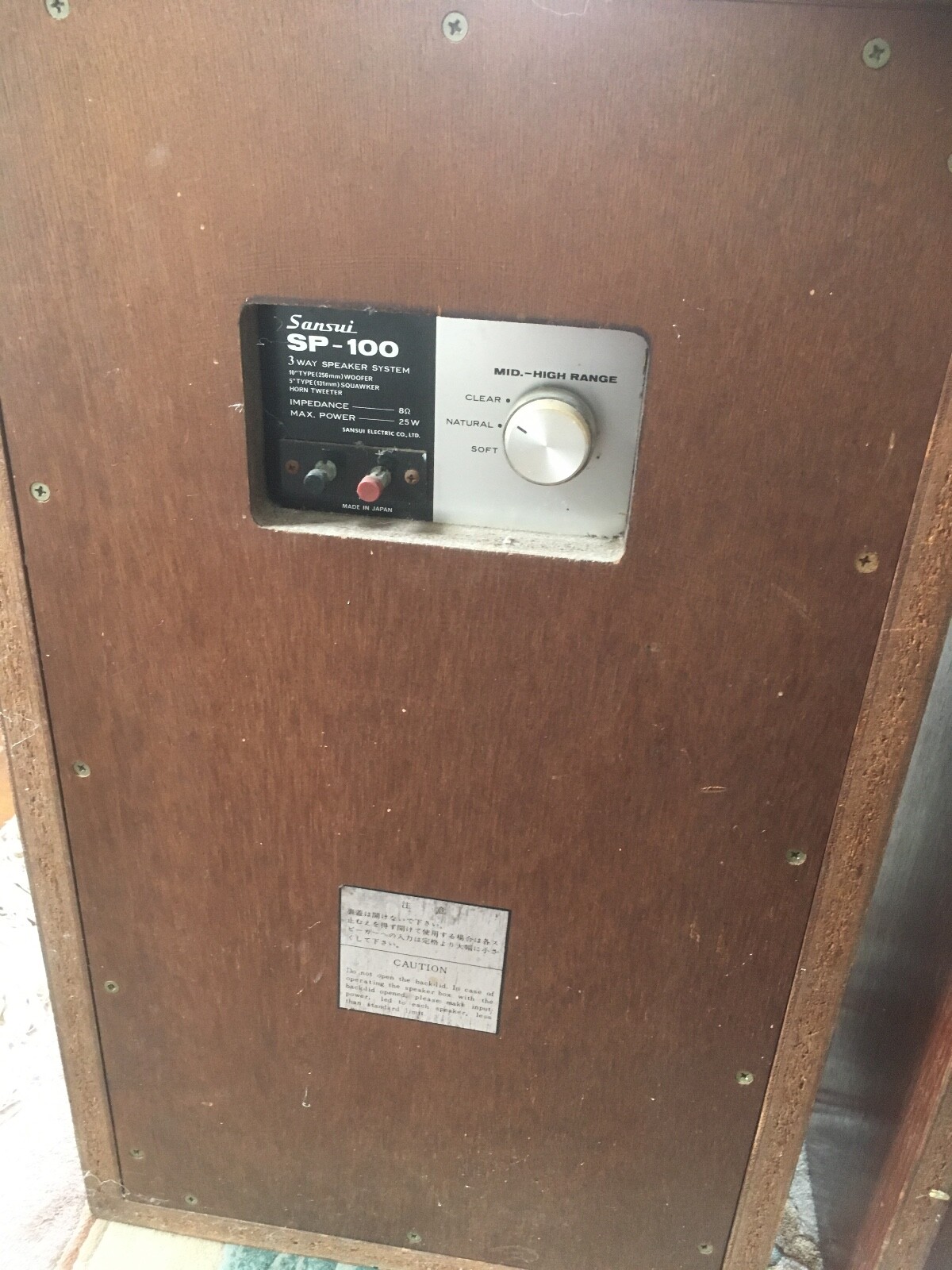 Vintage secondhand wooden Sansui audio speakers Not Working used as