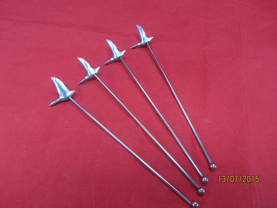 GREY GOOSE VODKA METAL DRINKS STIRRERS set of 4 FREE DELIVERY