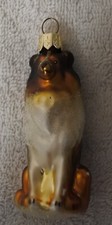 Collie Dog Blown Glass Ornament by Impuls Poland
