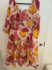 Floral Vintage Indian Made Dress Beautiful Print Size M
