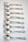 (8) Wallace LA REINE Sterling Silver Teaspoons - 244g 6" NO MONO