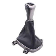 Black 5 Speed Manual Gear Shift Knob Boot Cover With Sliver Knob And Bracket Black 5 Speed Manual Gear Shift Knob Boot Cover With Sliver Knob And Bracket