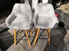 John Lewis Toronto Bar Stools Grey, Set of 2