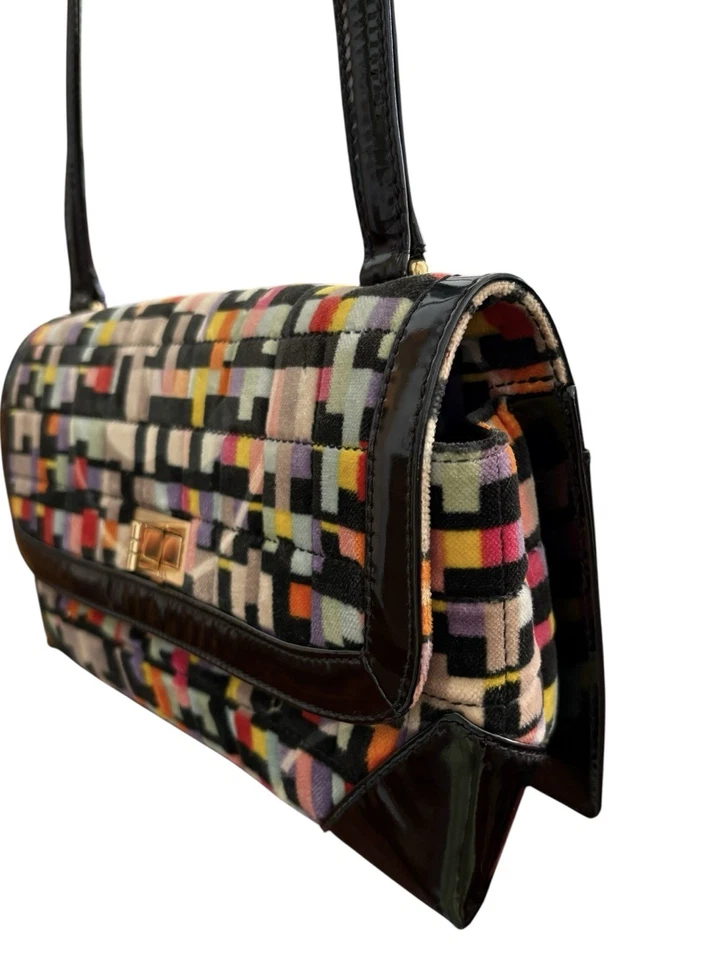 Bolso de Hombro Chanel CC Cuero Negro Terciopelo Mademoiselle Bloqueo Solapa Clásico Raro Foto 3 de 4