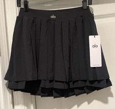 88 Alo Yoga double or nothing tennis skirt BLACK Size Large Waist 26 NWT