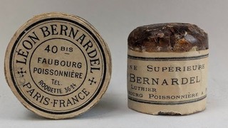 Antique Paris France Leon Bernardel Luthier VIOLIN BOW ROSIN In Original Box