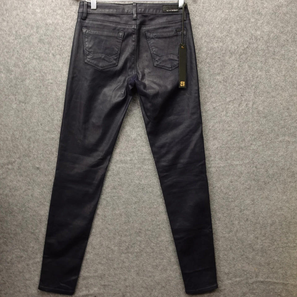 Pantalones de mezclilla ajustados para mujer Moto 27 azul recubiertos elásticos cremallera CULTO A LA INDIVIDUALIDAD 29x32 Foto 2 de 4