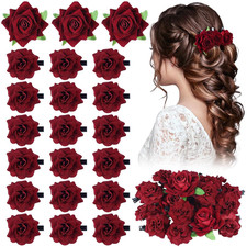 21 Pcs Flower Hair Pins Rose Barrettes Clips for Women Flower Accessories Bride