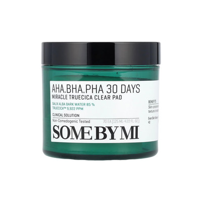 Some By Mi AHA/BHA/PHA 30 Days Miracle Truecica Clear Toner Pad, 70 Pads