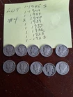 MERCURY DIMES 10 MIXED DATES. Lot 4