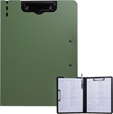 A4 Foldable Clipboard Folder Green, Horizontal & Vertical Clips with Pen Holder