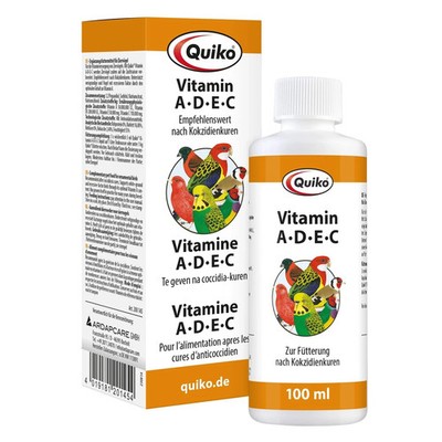 Quiko Vitamin A-D-E-C 100ml - Vitamine für Ziervögel optimale Versorgung