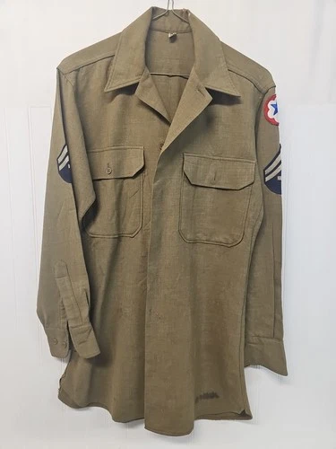 Vintage WW2 1940s US Army Military Shirt U.S. Forces Western Pacific Patch