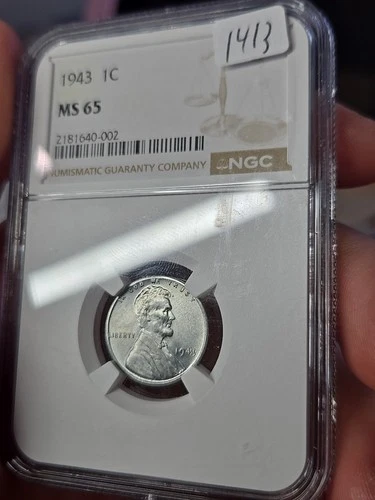 1943 P Steel Penny NGC MS 65.  Rare Coin, In Beautiful Condition.