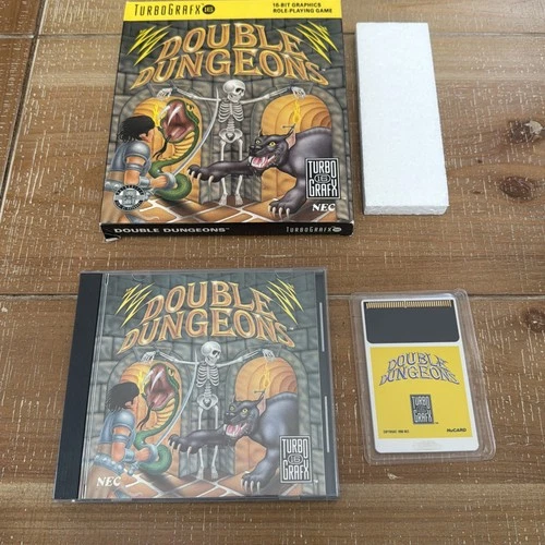 Double Dungeons TurboGrafx-16 Complete w/ HuCard, Manual, & Case and Box
