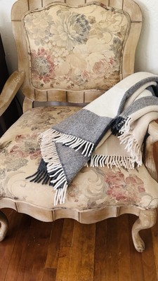 Foxford Lamb Wool Checkers Fringe Throw Blanket Ireland 47 In By 47 In Mint