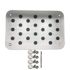 Car Truck Floor Mat Carpet Heel Pad Plate Rest Footrest Foot Pedal Silver