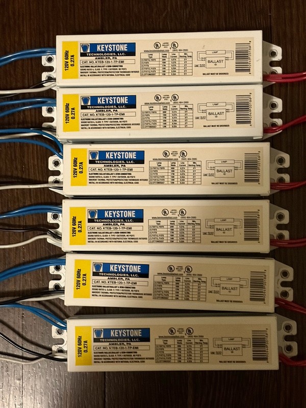Keystone KTEB 120-1-TP-EMI Electronic Fluorescent Ballast 120V. QTY-6