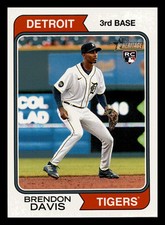 Brendon Davis RC 2023 Topps Heritage #67 Rookie Detroit Tigers Mint