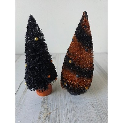 Vintage KD ragon House glitter bottlebush tree Halloween sparkle village Forest