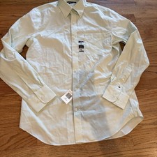 TOMMY HILFIGER THE FLEX MENS PINPOINT SLIM FIT STRETCH MINT GREEN BUTTON SHIRT N