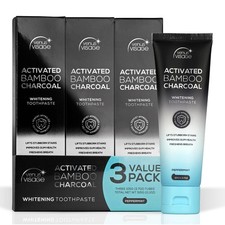 3x Pasta De Dientes Blanqueadora Carbon Activado Blanqueamiento Dental Sin Fluor