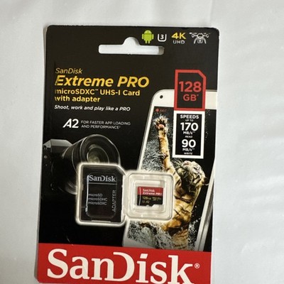 SanDisk 128GB Extreme Pro 170MB/s Micro SD MicroSDXC UHS-I U3 A2 V30 Memory Card