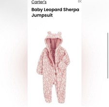 Carters One Piece Sherpa Hooded Jumpsuit NEW Baby 6 Months