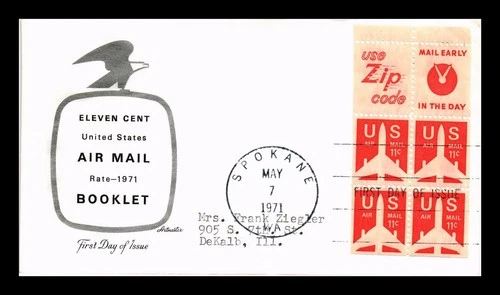 DR JIM STAMPS US AIR MAIL 11C BOOKLET FDC SCOTT C78A ARTMASTER CACHET COVER