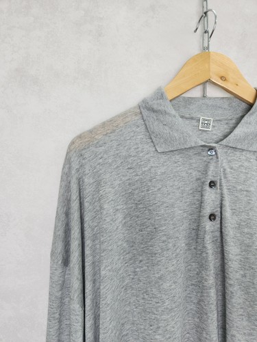 Toteme Polo long sleeve shirt grey "Barzio" size M - Picture 7 of 11