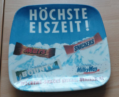 Alter ZAHLTELLER Werbung  Reklame Geldteller Mars, Snickers, Bounty, MilkyWay