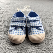 Cat Jack Shoes Kids Size 11 Blue Gingham Parker Sneaker Hook Loop Casual