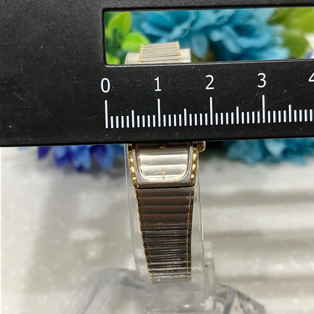 SEIKO Bangle Watch Rectangular Silver Stripe Patt… - image 6