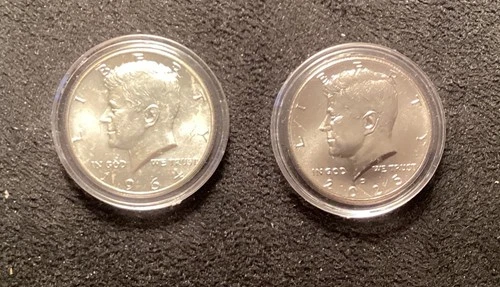 1964 D Kennedy Silver & 2025 D Kennedy Half Dollar, 1st and Last issue  MS Unc.